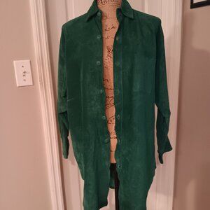 Vintage 1980's Courtney Rhodes Suede Leather Green Jacket Size Large